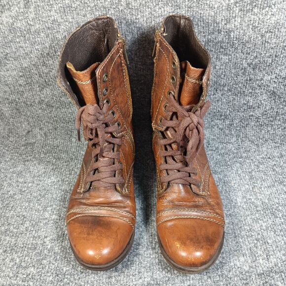 ALL Leather Steve Madden Brown Ankle Boots - Picture 3 of 9